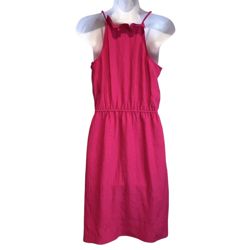 REBECCA TAYLOR new Silk Raspberry Fuchsia Cami Ruffle Dress Midi Sundress NWOT - Picture 5 of 16
